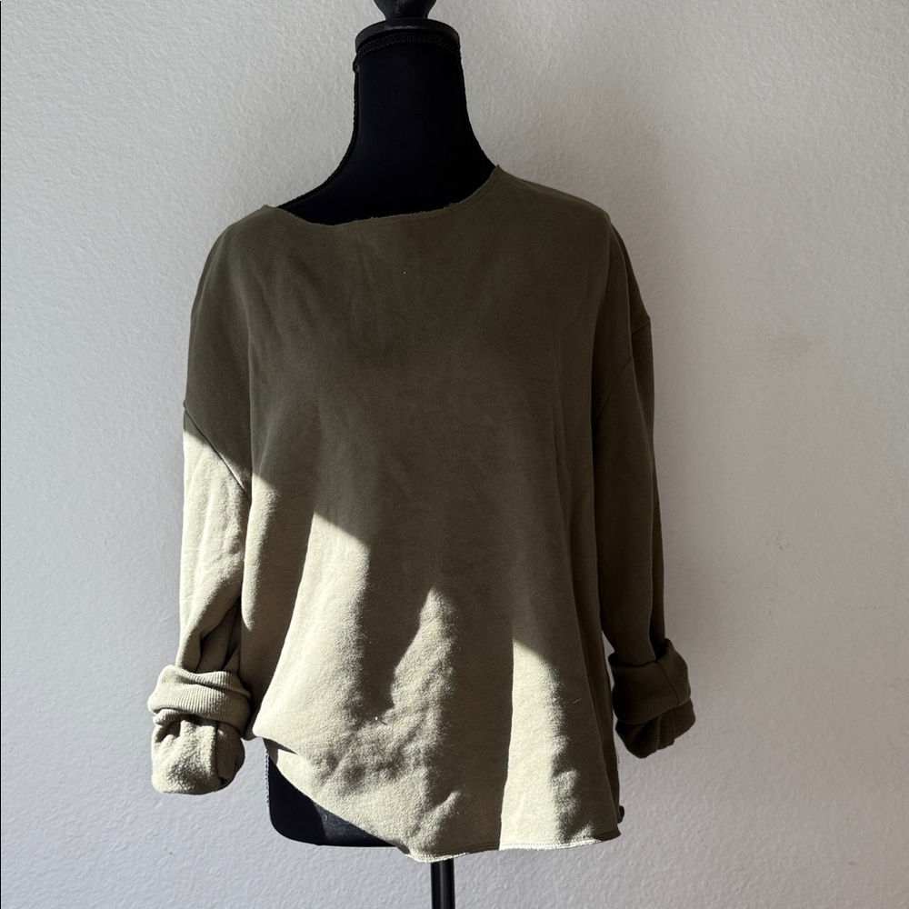 Olive Green Women's Relaxed Sweatshirt